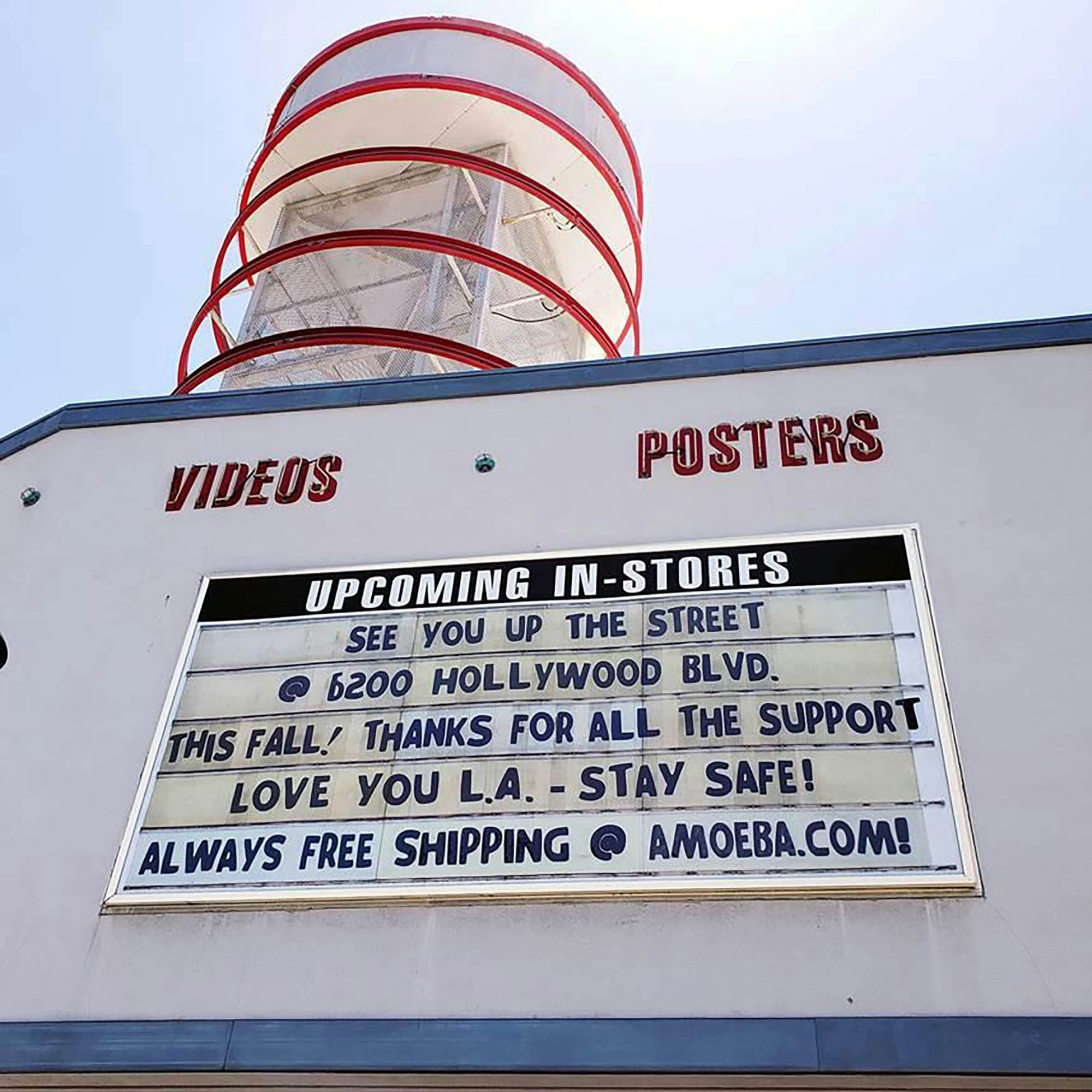 Amoeba L.A. says goodbye to the neighborhood after leaving Sunset Boulevard, March 2020.